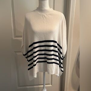 NWOT J.Crew Striped Poncho | Navy & Cream | OS